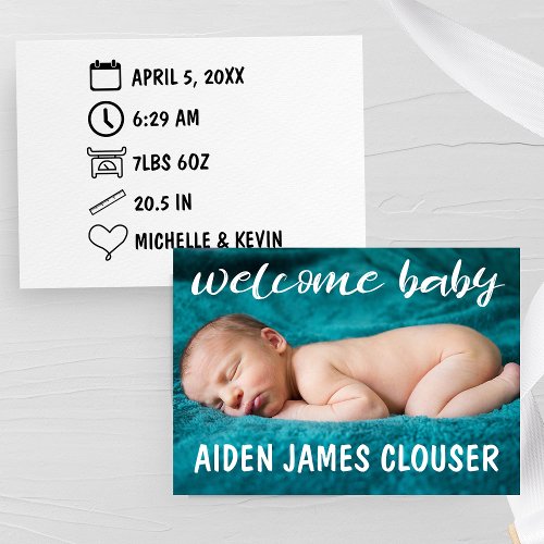Modern Welcome Baby Birth Announcement