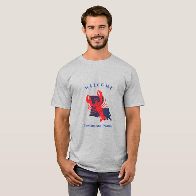 Modern welcome crawfish Louisiana custom name  T-Shirt (Front Full)