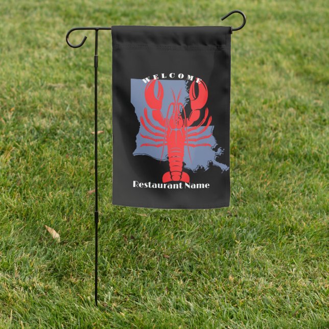 Modern welcome crawfish Louisiana custom name  Woo Garden Flag (In SItu)
