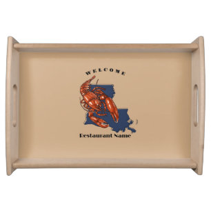 Modern welcome crawfish Louisiana custom name Woo Serving Tray