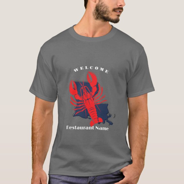 Modern welcome crawfish Louisiana custom name  Woo T-Shirt (Front)