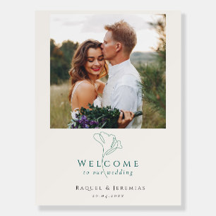 Modern  Welcome Emerald Script Wedding Photo Foam Board