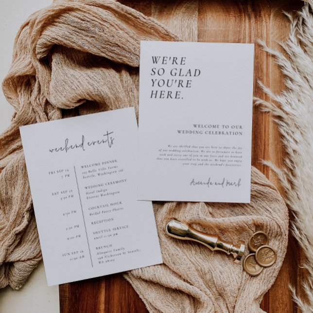 Modern Welcome Letter & Timeline Itinerary Invitation (Creator Uploaded)