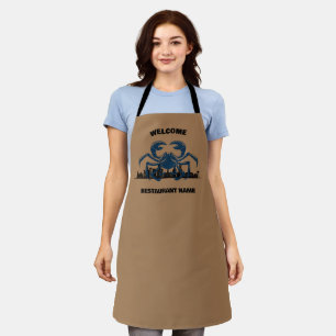 Modern welcome Maryland Blue Crab USA flag name Apron