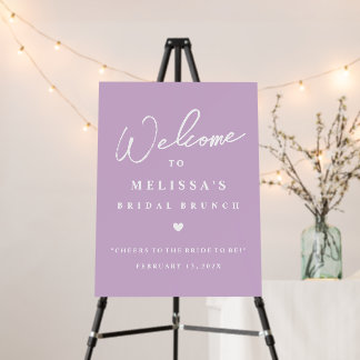 Modern Welcome Paint Bridal Brunch Sign Lavender