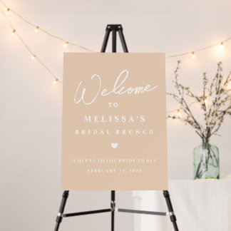 Modern Welcome Paint Bridal Brunch Sign Tan