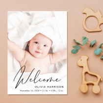 Modern Welcome Photo Collage Birth Announcement