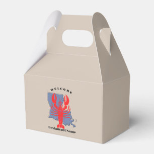 Modern welcome red crayfish Louisiana custom name Favor Boxes