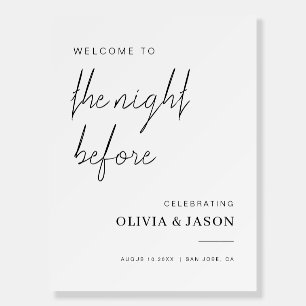 Modern Welcome Sign for Rehearsal Dinner Night