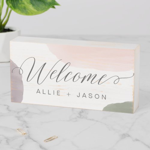 Modern Welcome Sign for Wedding or Home Wood Box