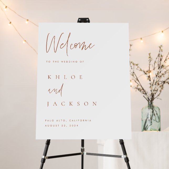 Modern Welcome Sign Wedding Greeting Poster (In Situ (Stand))