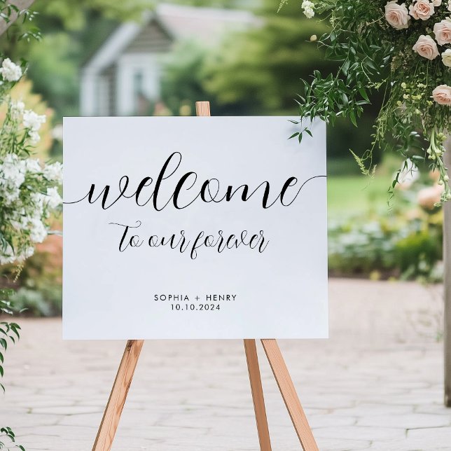Modern Welcome to Our Forever Wedding Welcome Sign (Creator Uploaded)