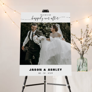 Modern Welcome to our Happily Ever After Photo Foam Board