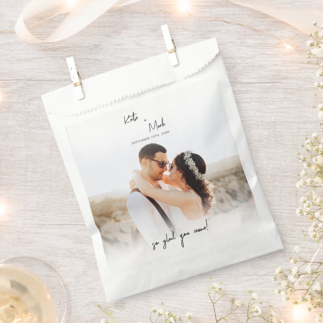 Modern Welcome To Our Wedding Favor Bag (Clipped)