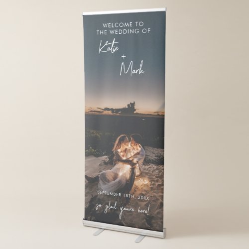 Modern Welcome To Our Wedding Full Photo Retractable Banner