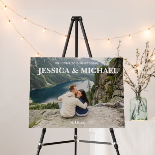 Modern Welcome to Our Wedding Photo Names Foam Board