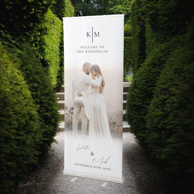 Modern Welcome To Our Wedding Photo Sign  (Modern Welcome To Our Wedding Photo Sign)