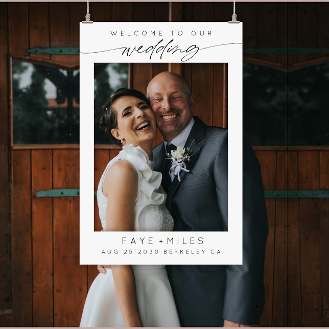 Modern Welcome to our Wedding Script Photo Booth Foam Board (Creator Uploaded)