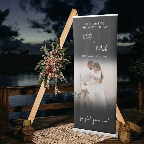 Modern Welcome To Our Wedding Sign Custom Photo