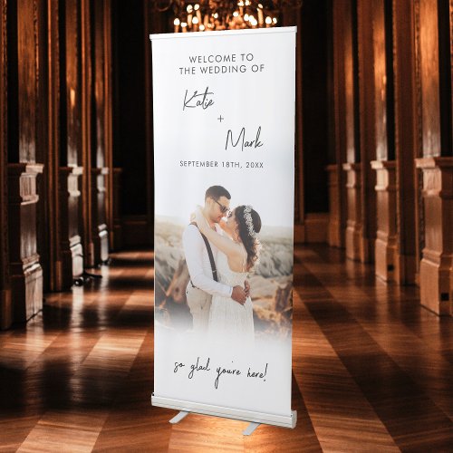 Modern Welcome To Our Wedding Sign Custom Photo