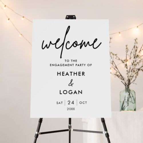 Modern Welcome To The Engagement Party Welcome Foam Board