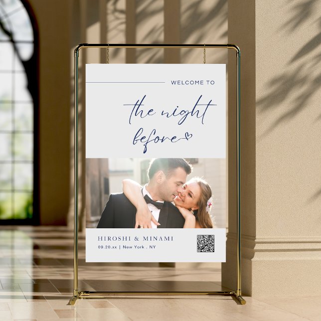 Modern Welcome To The Night Before With QR Code Foam Board (Creator Uploaded)