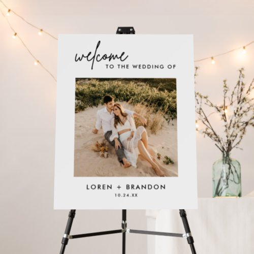 Modern Welcome To the Wedding Square Photo Foam Board