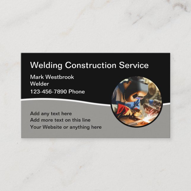 Modern Welding Construction Business Card (Front)