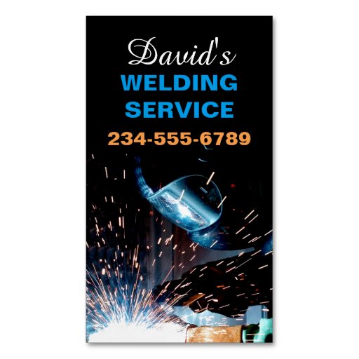 Customizable Modern Welding Service and Metal Fabrication Photo Business Card Magnet