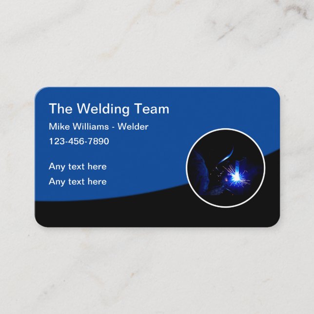 Modern Welding Services Welder Business Cards (Front)