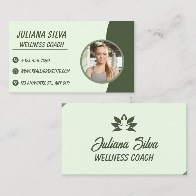 Modern Wellness Coach Custom Business Card (Front/Back)
