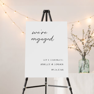 Modern We're Engaged Engagement Party Sign
