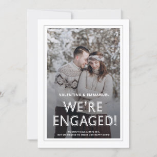 Modern We're Engaged Photo Engagement Announcement