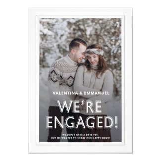 Modern We're Engaged Photo Engagement Announcement