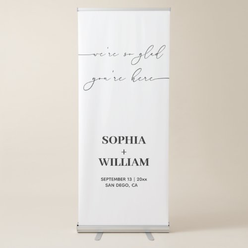 Modern Were So Glad Youre Here Welcome Retractable Banner