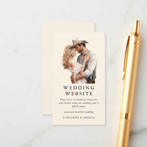 Modern Western Boho Wedding Website  Enclosure Card