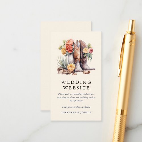 Modern Western Boho Wedding Website  Enclosure Card