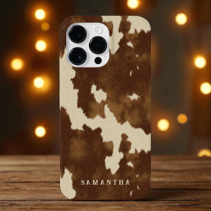 Modern Western Country Cowgirl Brown Custom Name Case-Mate iPhone 14 Pro Max Case