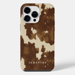 Modern Western Country Cowgirl Brown Custom Name iPhone 14 Pro Max Case