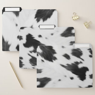 Modern Western Cowboy Black and White Cow Print  File Folder