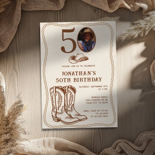 Modern Western Cowboy Boots 40 50 Photo Birthday