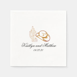 Modern Western Dark Brown Wedding Napkins
