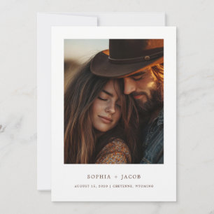 Modern Western Photo Boots Save the Date Invitation