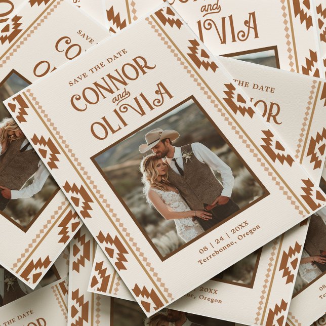 Modern Western Photo Save the Date Card (Creator Uploaded)