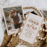 Modern Western Photo Wedding Invitation<br><div class="desc">A modern western wedding invitation featuring warm neutral tones and bold southwest-inspired patterns. Perfect for ranch,  desert,  or outdoor weddings with a semi-formal western feel. Available as professionally printed invitations or a convenient digital file for easy sharing.</div>