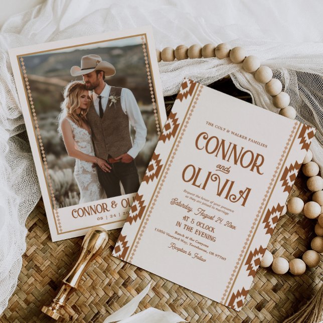 Modern Western Photo Wedding Invitation (Creator Uploaded)
