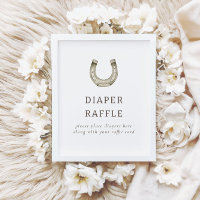 Modern Western Rodeo Baby Shower Raffle Sign