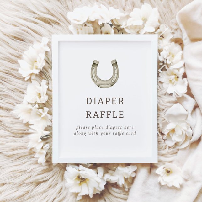 Modern Western Rodeo Baby Shower Raffle Sign (Creator Uploaded)