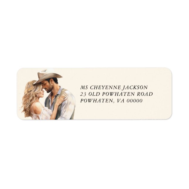 Modern Western Watercolor Return Address Label (Front)