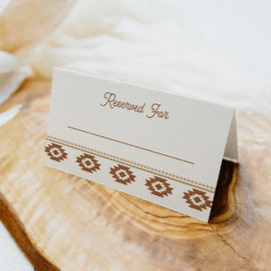 Modern Western Wedding Place Card 